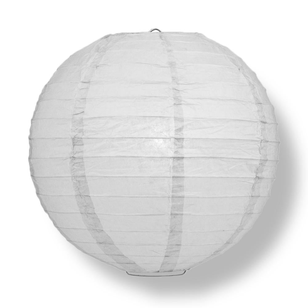 Gray / Grey Round Parallel Ribbing Paper Lanterns