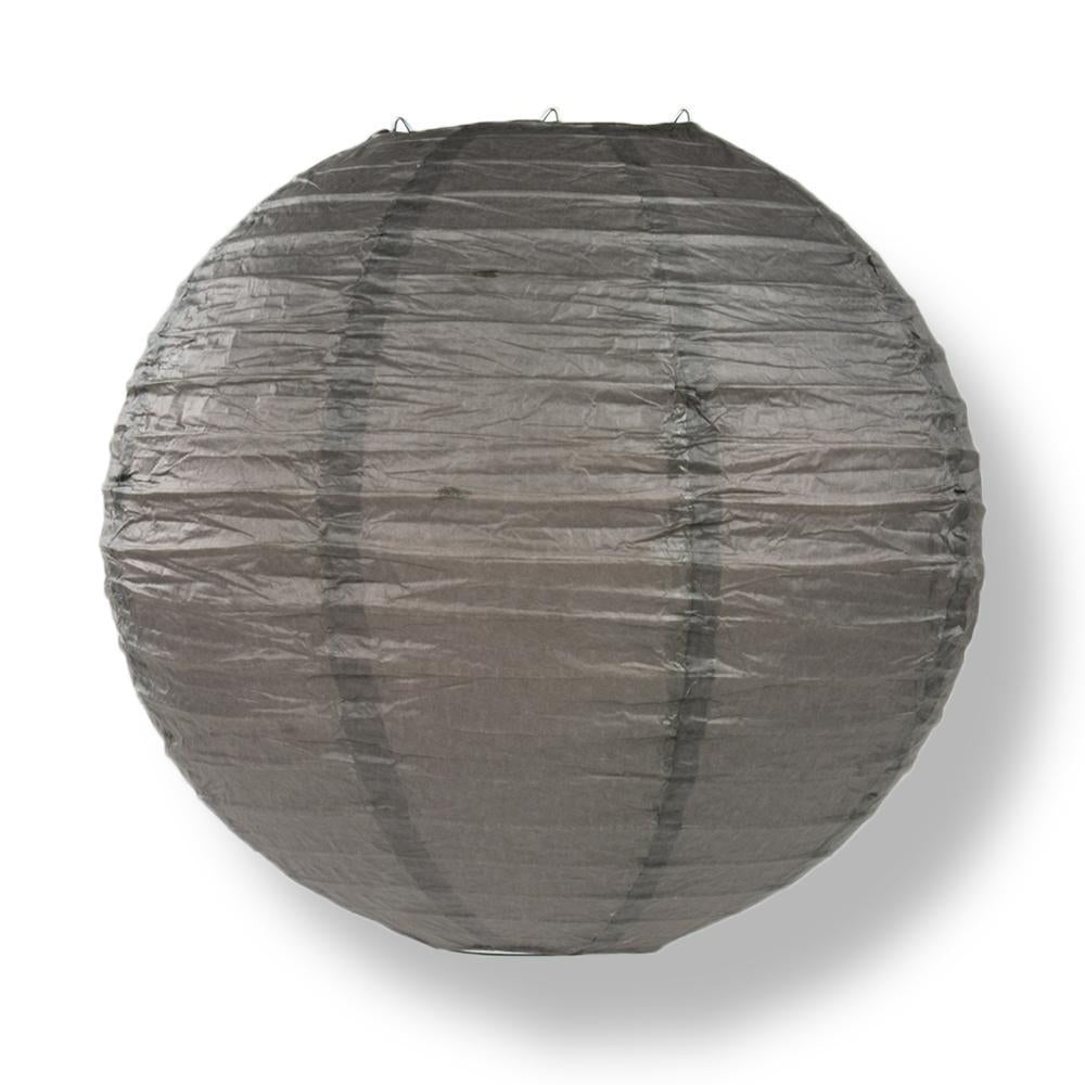 Driftwood Grey Round Parallel Ribbing Paper Lanterns