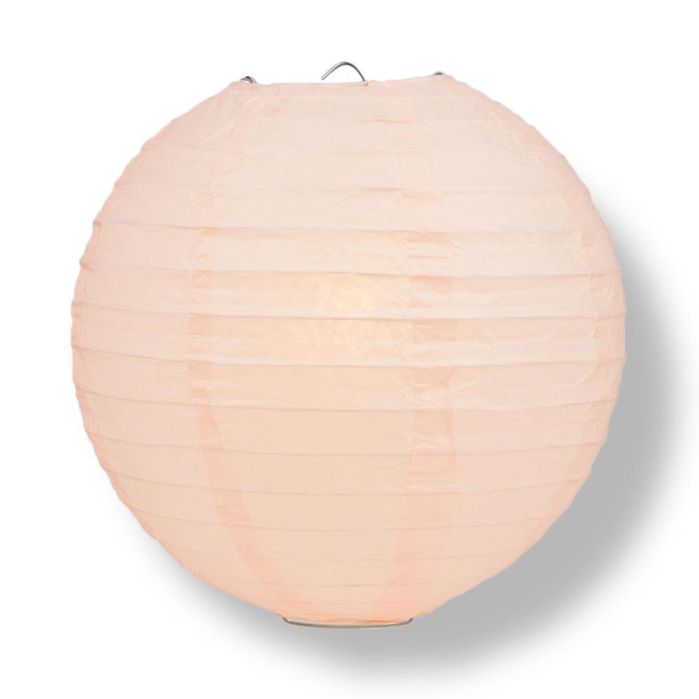 Rose Quartz Pink Round Parallel Ribbing Paper Lanterns