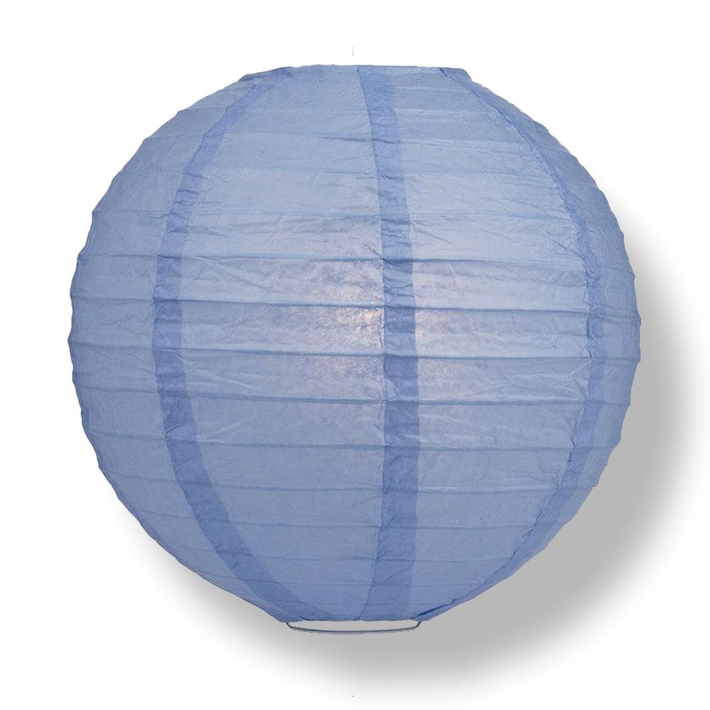 Serenity Blue Round Parallel Ribbing Paper Lanterns