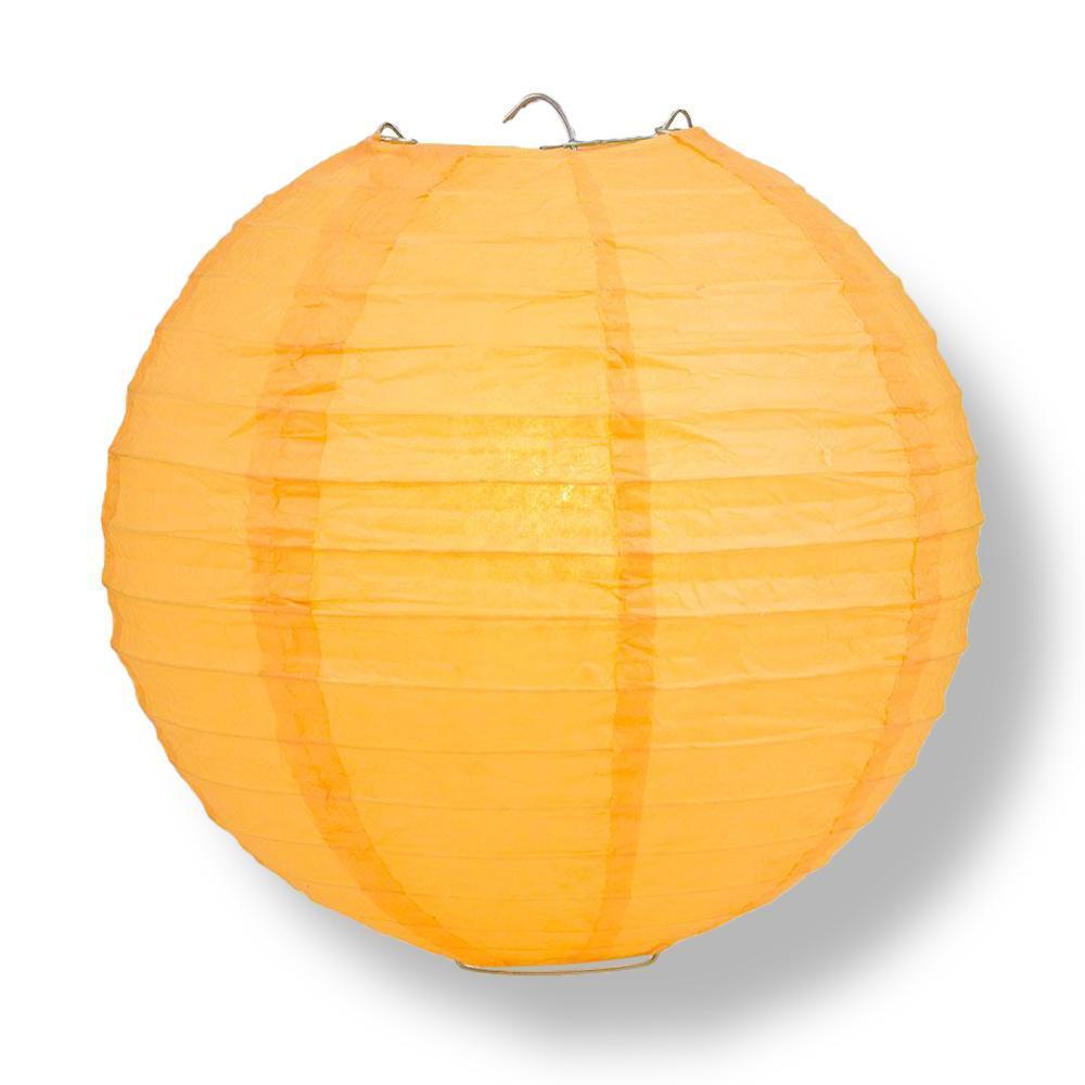 Papaya Round Parallel Ribbing Paper Lanterns