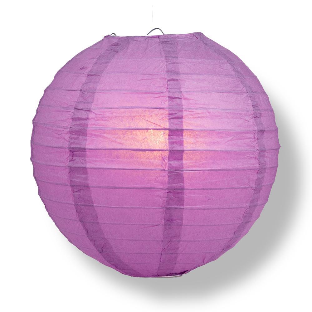 Violet / Orchid Round Parallel Ribbing Paper Lanterns