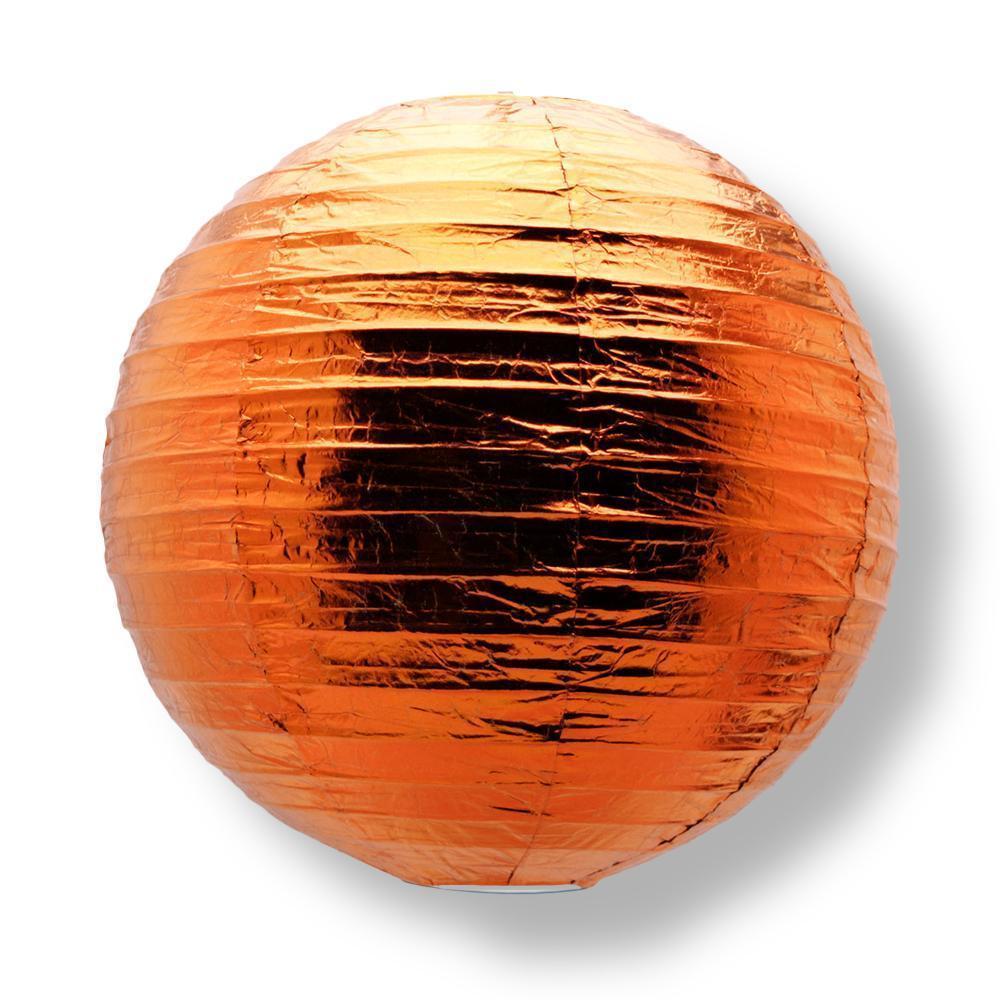 Copper Round-shape Parallel Ribbing Paper Lanterns