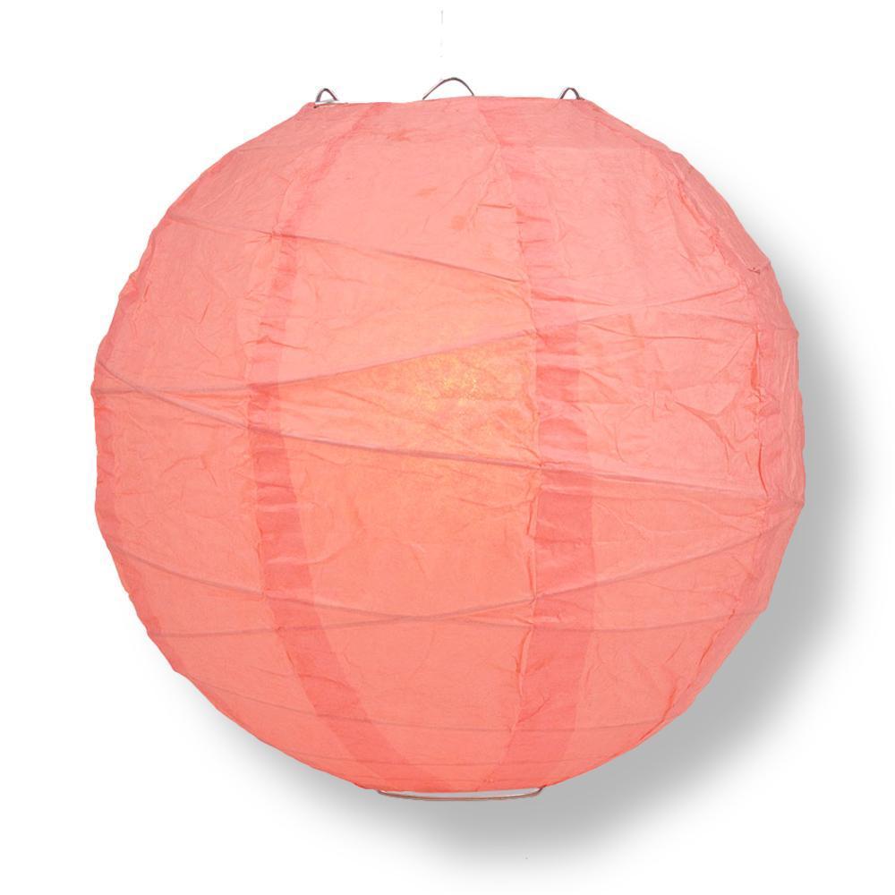 Roseate / Pink Coral Free-Style Ribbing Paper Lanterns