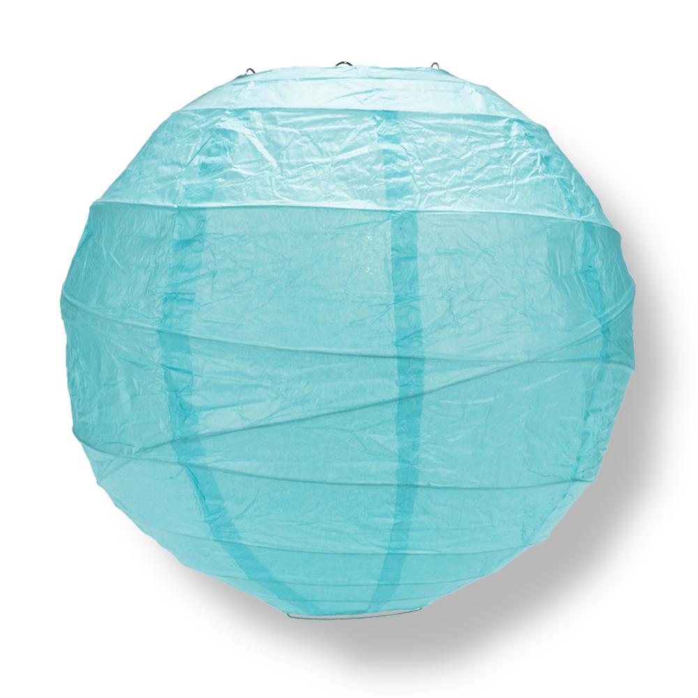 Baby Blue Round Free-Style Ribbing Paper Lanterns