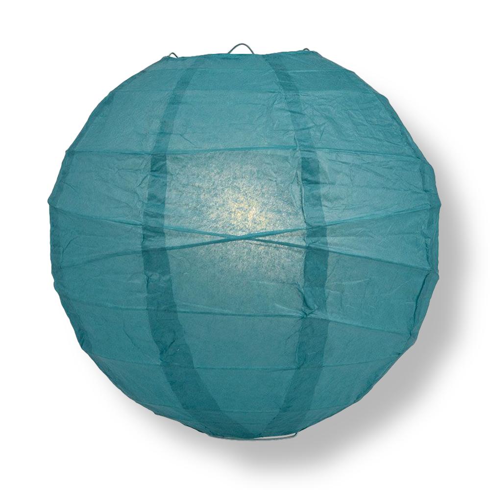 Tahiti Teal Free-Style Ribbing Paper Lanterns