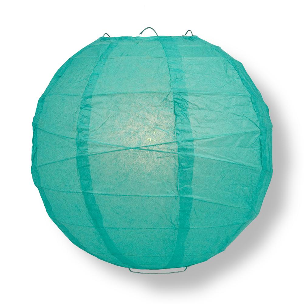 Teal Green Free-Style Ribbing Paper Lanterns