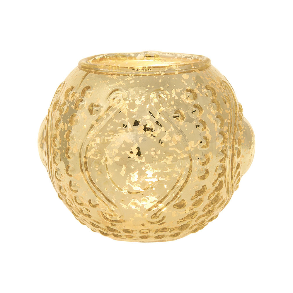 Vintage Mercury Glass Vase and Candle Holder (3.25-Inches, Small Josephine Design, Gold) - Use with Tea lights - for Home Décor, Parties and Weddings - PaperLanternStore.com - Paper Lanterns, Decor, Party Lights &amp; More