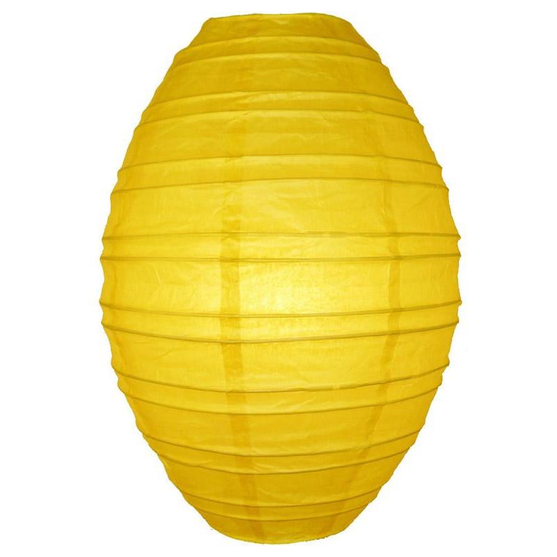 Yellow Kawaii Unique Oval Egg Shaped Paper Lantern, 10-inch x 14-inch - Luna Bazaar | Boho & Vintage Style Decor